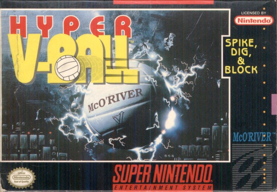 Hyper V-Ball box art for Super Nintendo